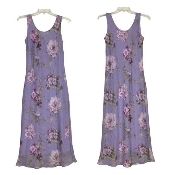 VTG Karin Stevens Dress Set 10 Maxi Sheer Floral Chiffon Ethereal Fairy Wedding - Picture 7 of 15